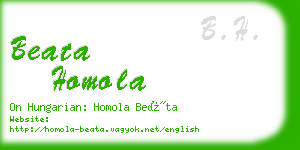 beata homola business card